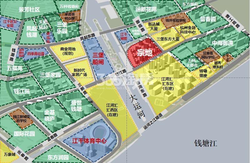 滨江绿城三堡江河汇项目位置图