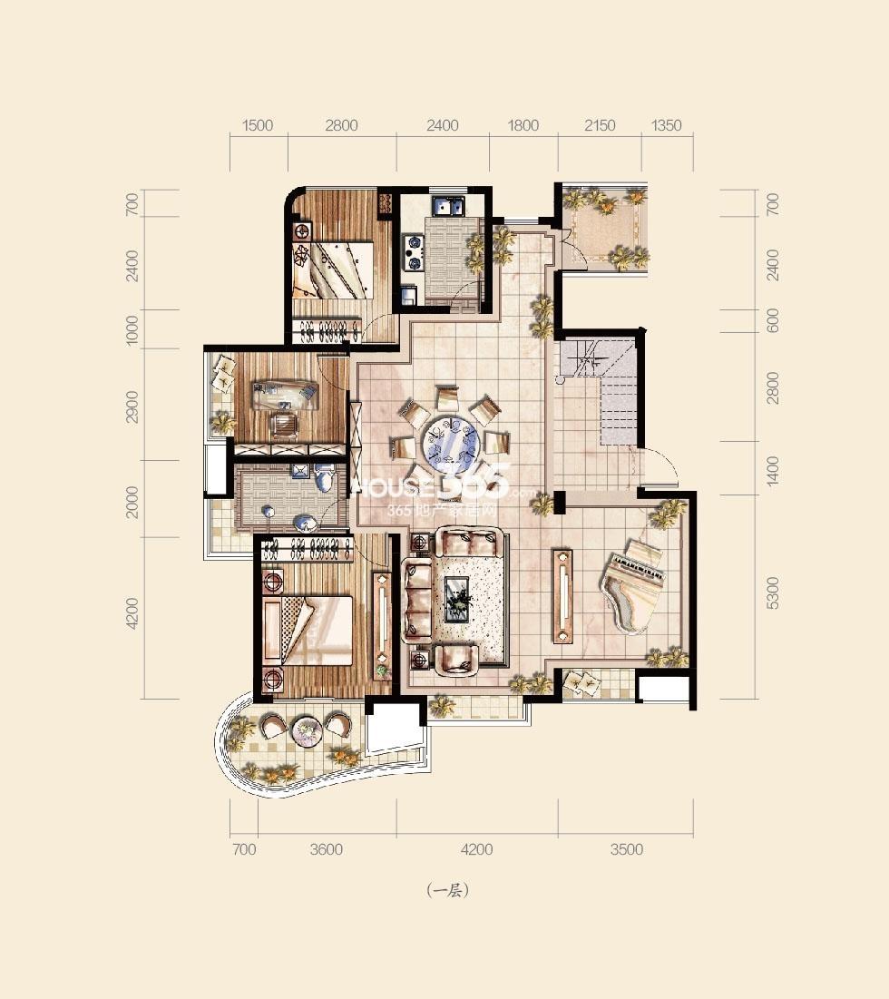 翰庭顶跃一层235方户型图
