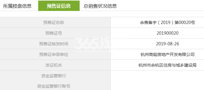 杭行金座2-5号楼预售证信息