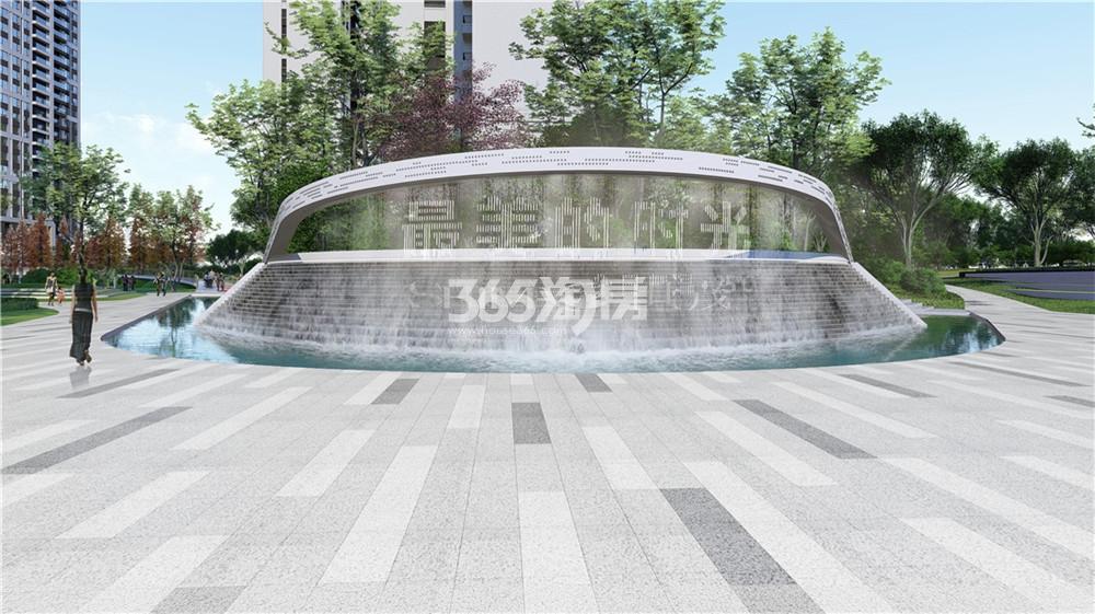 世茂璀璨睿湾西入口水景效果图