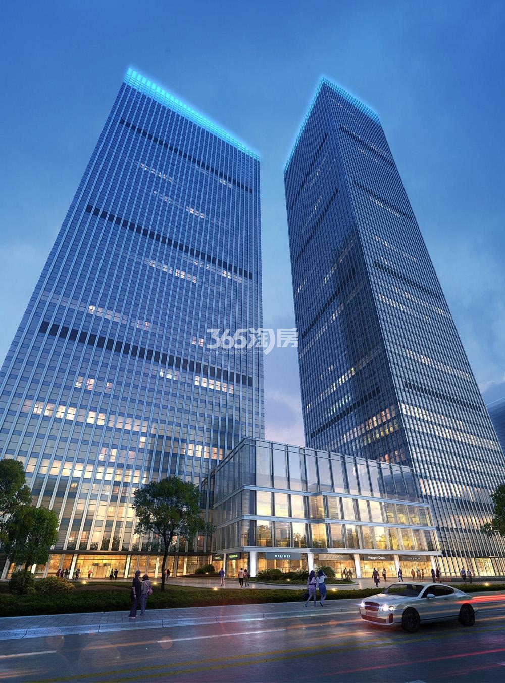 山水时代夜景效果图