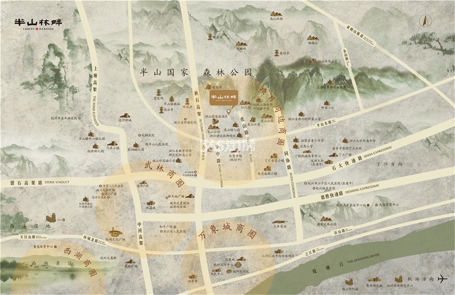 半山林畔交通图