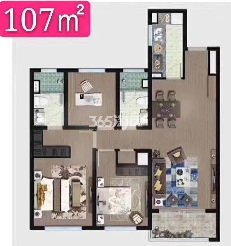 合著花园（科技城金茂府）107㎡
