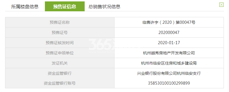 星悦城71#预售证信息