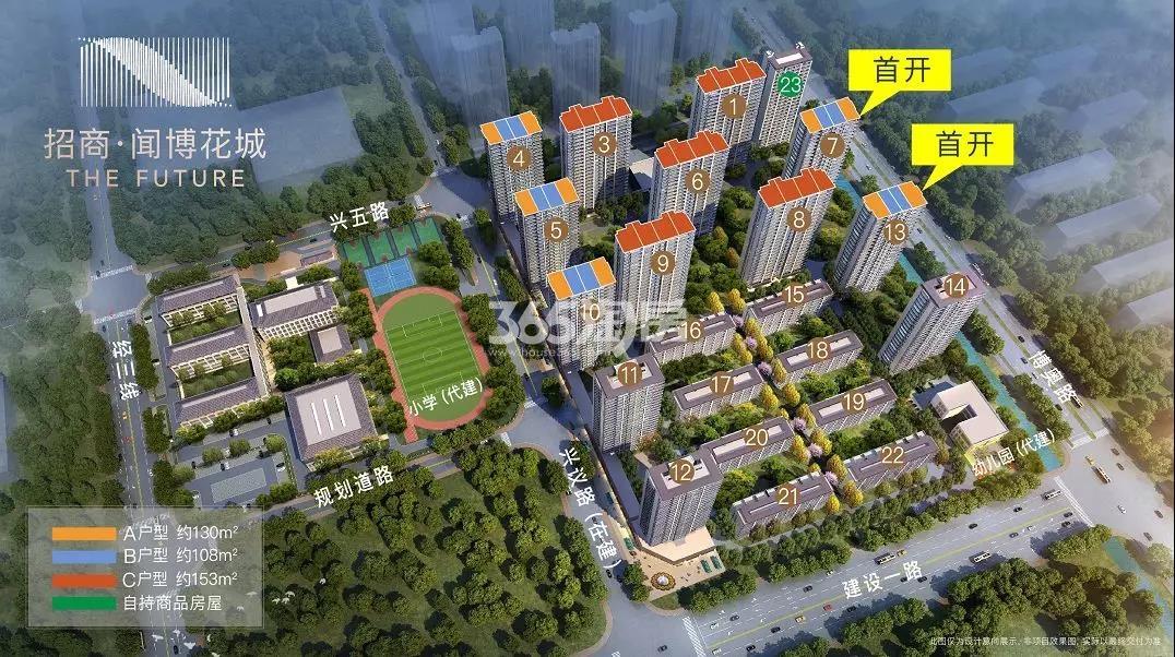 招商招商招商闻博花城首开7、13#楼幢落位图（2019年9月）