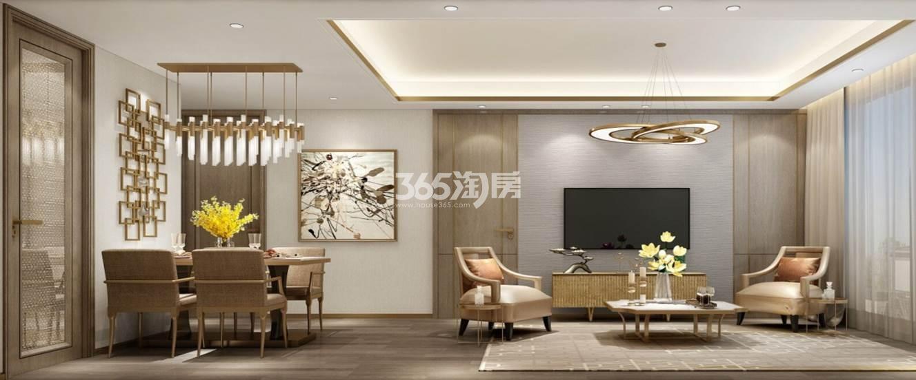 泰禾野风大城小院高层B户型餐客厅效果图