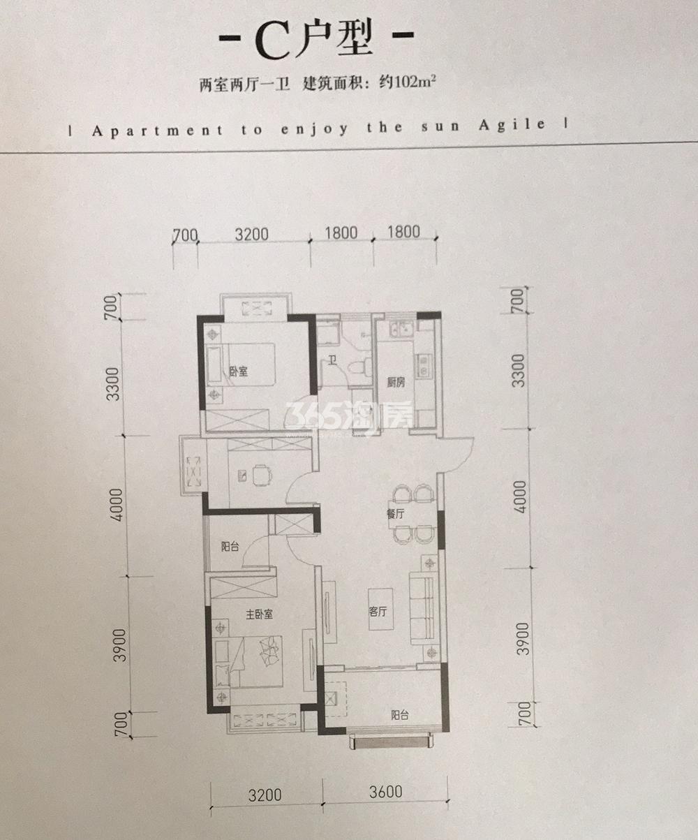 长虹世纪荣廷C户型102平米