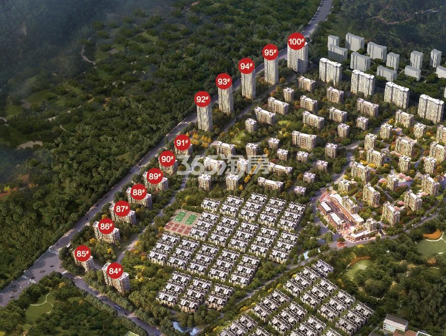 中天珺府五期鸟瞰图（带楼幢）