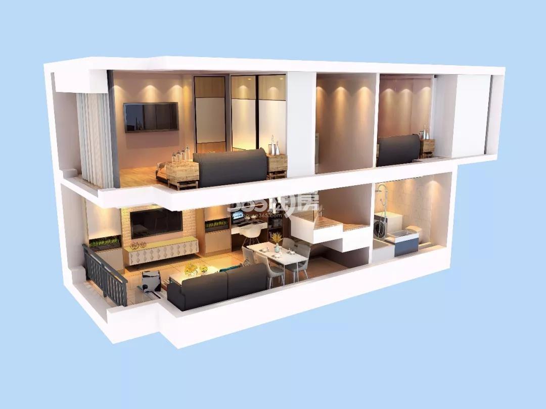 龙沁城loft公寓|效果图