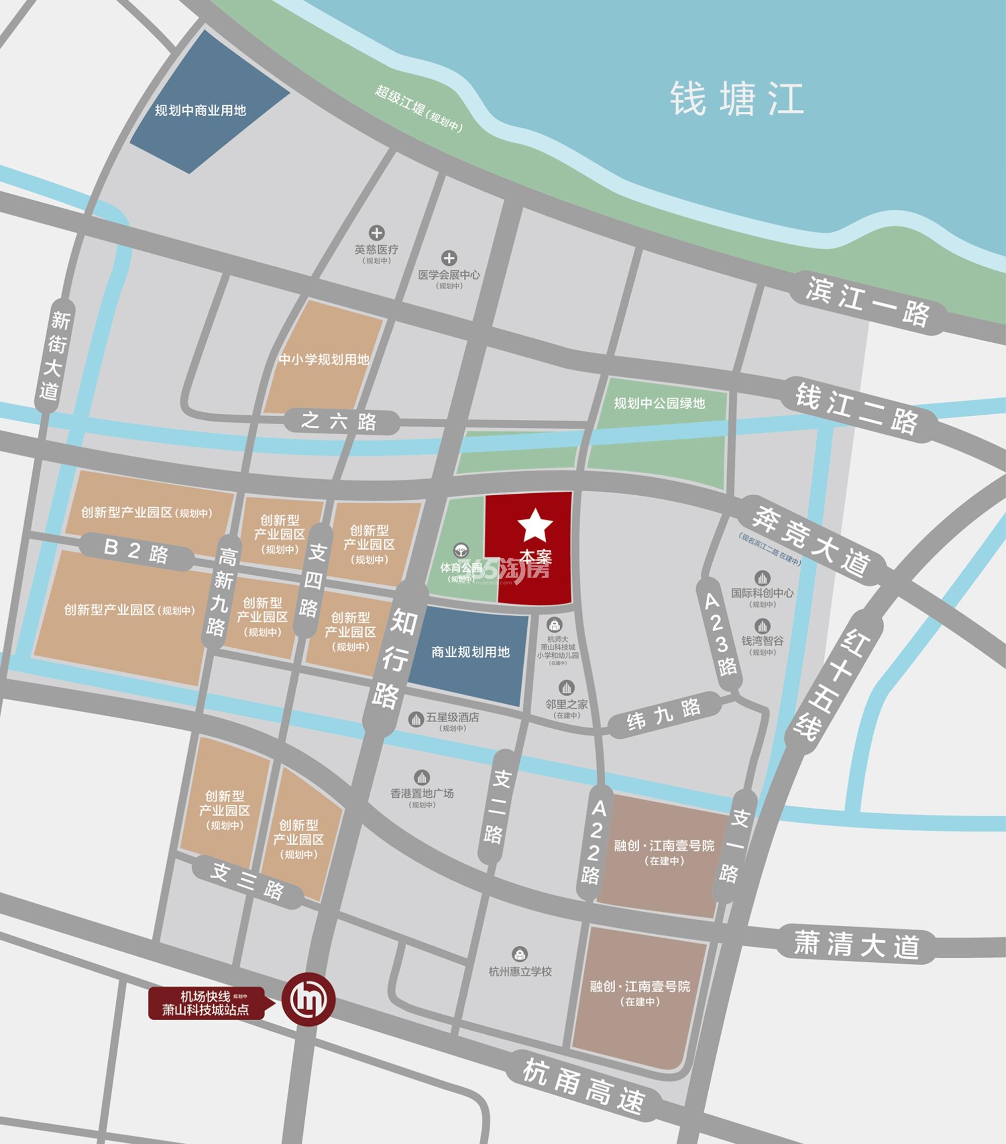融创VITA NOVA云潮府萧山科技处板块交通图