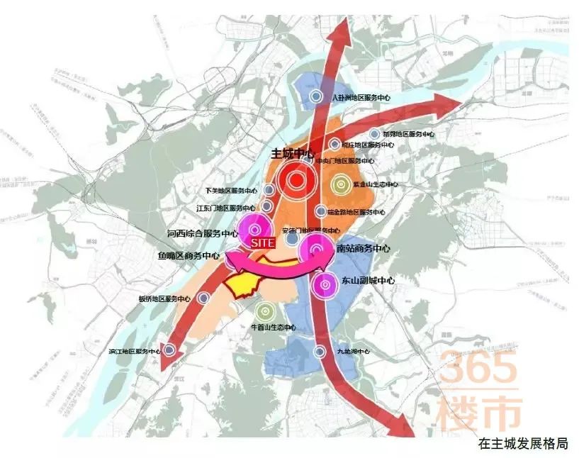 (两桥板块在全市中的区位)我们首先来看一下整个南京两桥板块在全市的