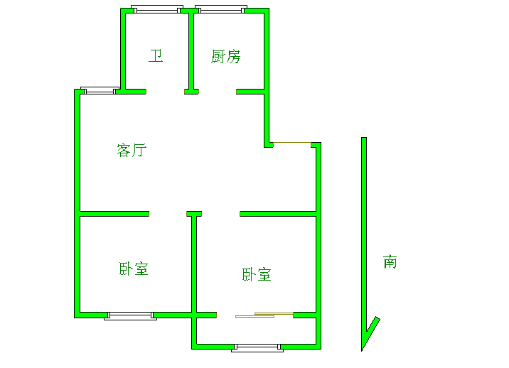 江宁区东山街道康馨花园(江宁)2室2厅户型图