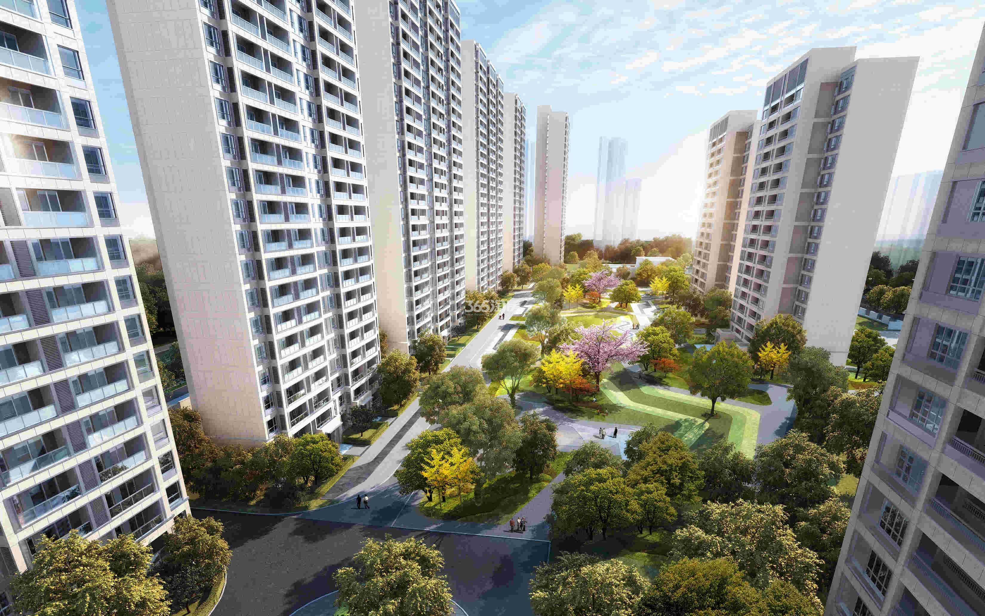 湖畔春晓花园中央大花园效果图